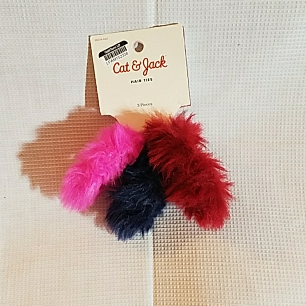 Cat and jack fuzzy hair ties to cute